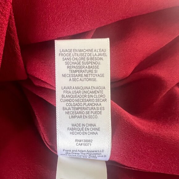 Dress The Population Tiffany One-Shoulder Midi Dress Garnet Red Size XL NWT - Picture 12 of 16